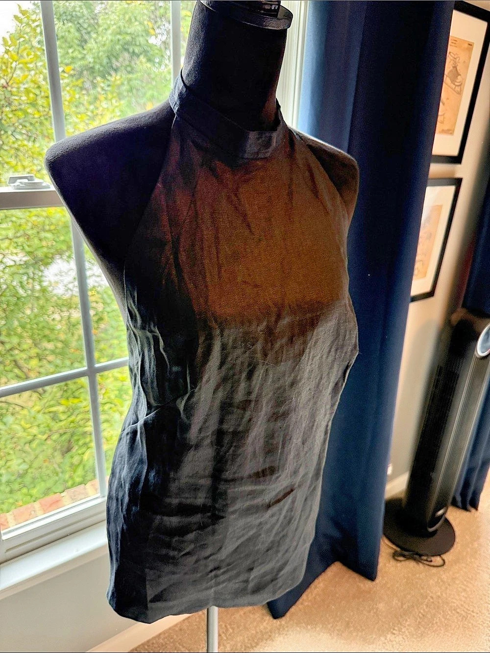 Banana Republic Linen Halter Top in Black Small NWT